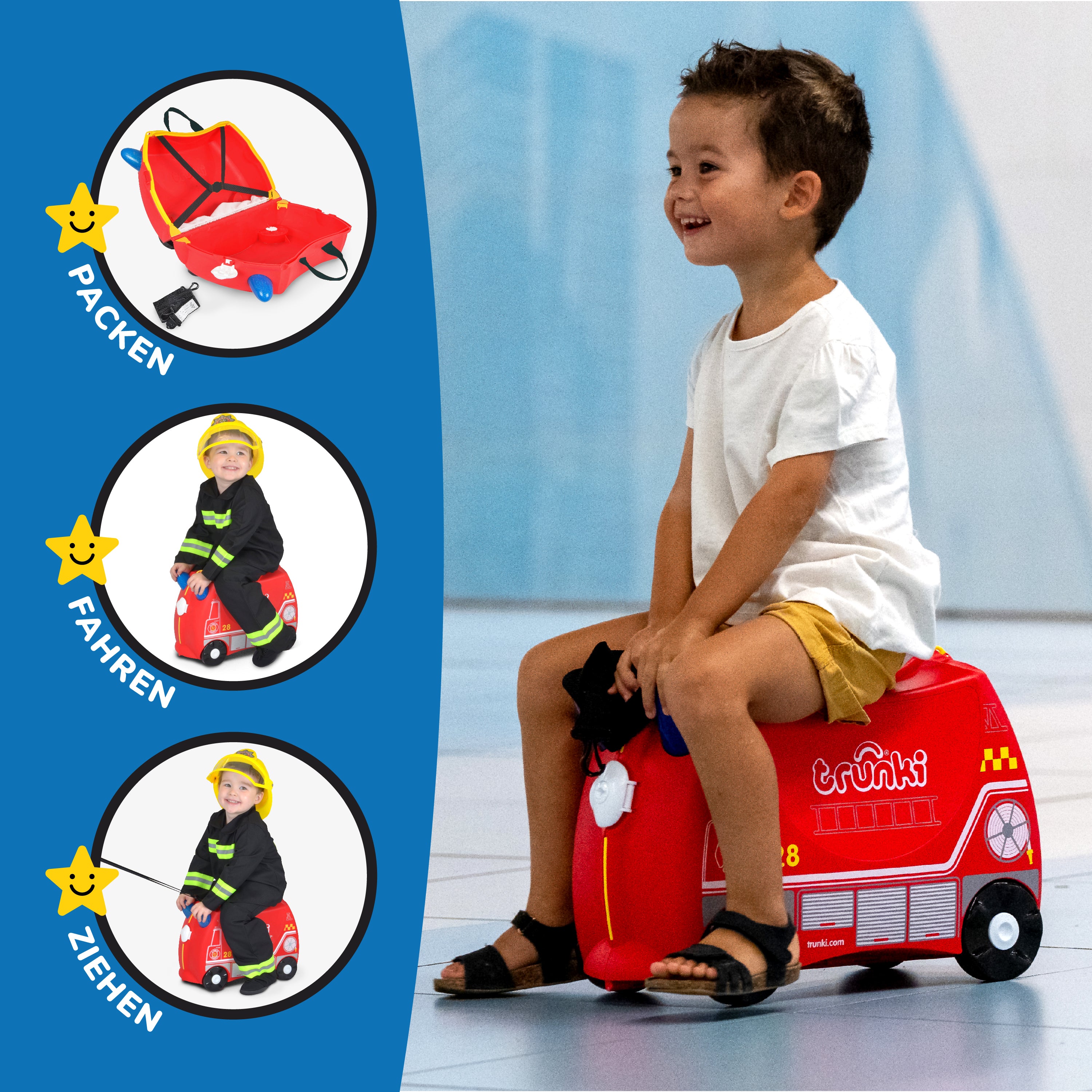 Trunki kinderkoffer feuerwehrauto frank Clearance